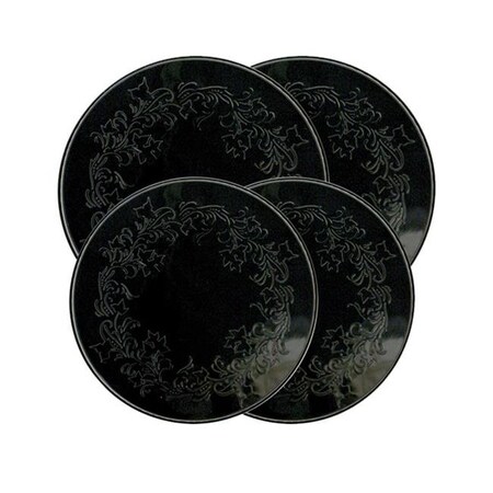 Range Kleen Range Kleen 5056 Burner Kovers Round Ivy Embossed Black 5056